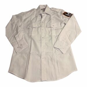 Uniforms NATIONAL PATROL White Long-Sleeve Dress Shirt with Shoulder Patch